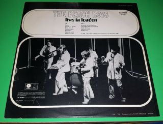THE BEACH BOYS LIVE IN LONDON RARE 1970 PRESSING ENGLAND PRESS LP 2