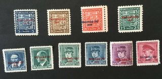 Czechoslovakia,  Rare Ww2 Slovakia1939 " Slovenský štát 1939 " Overprint 10 Stamps