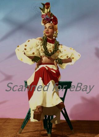 Rare Carmen Miranda In A Colorful Costume From Her Role In: " That Night In Rio "