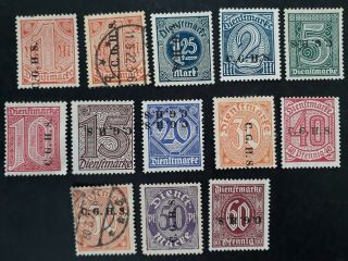Rare C.  1920 Germany (upper Silesia) 13 Plebiscite Stamps With O/ps Mint/used