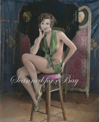 Rare & 1915 Fanny Brice As A Ziegfeld Follies Showgirl - Hand Colored
