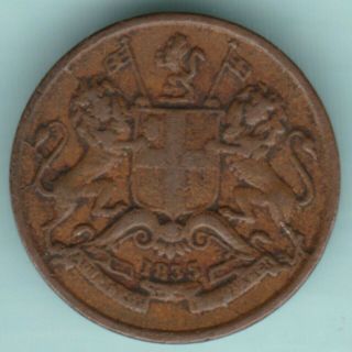 East India Company 1835 1/12 Anna Ex Rare Coin