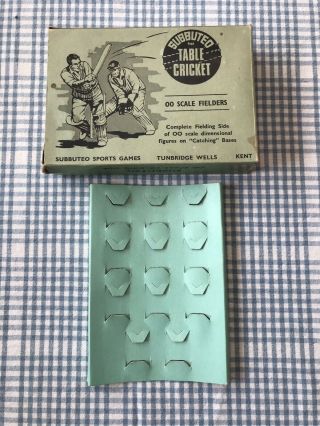 Subbuteo Cricket Vintage Empty Box 00 Scale Fielders Rare Toy 60s Standard Blue