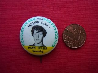 A Rare 1956 Melbourne Olympic Games Pin Badge " Dawn Fraser " Swimming