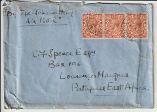 1930 Gv Cover 4½d Rate To Portuguese East Africa - Rare