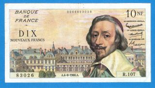 France 10 Francs 1960 Series R107 Rare