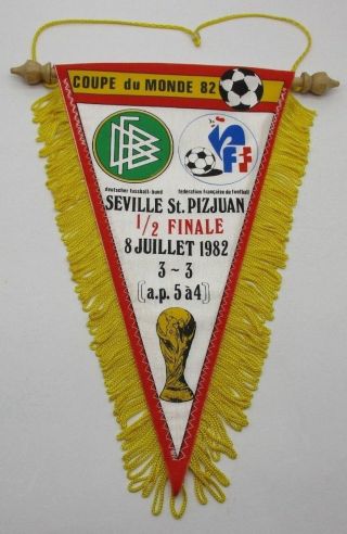 Very Rare Vintage West Germany V France 1982 Fifa World Cup Semi - Final Pennant