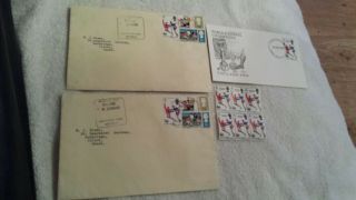 1966 World Cup Stamps & 3 World Cup Envelopes Rare July 11 - July 30 - Aug 18