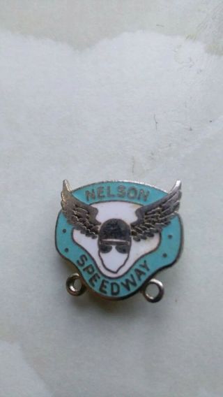 Rare 1968 Nelson Speedway Badge With Makers Name