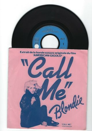 Blondie Call Me Rare Single From France,  Pic Cover