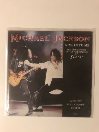 Michael Jackson Give Into Me 7” Single Poster Bag Edition Rare Holland Pressing