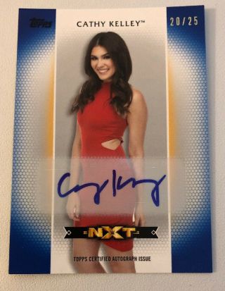2017 Wwe Women’s Division Cathy Kelly Blue Auto Autograph Signed Card 20/25 Rare