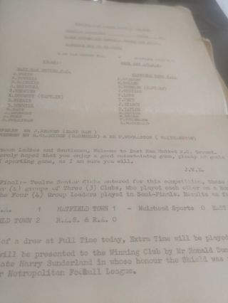 East Ham Utd V Hatfield Town 20.  5.  1972 Rare Test