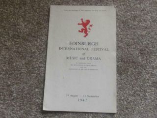 Rare 1947 Programme For Vienna Phil/orche Usher Hall Edinburgh Estate Cleared