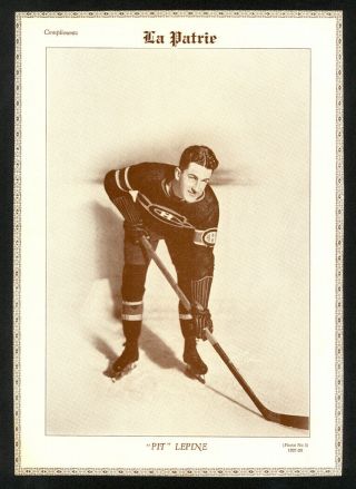 Pit Lepine 1927 - 28 La Patrie Photos 5 - Montreal Canadiens - Rare