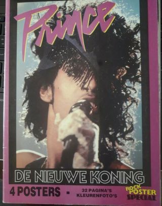 Prince De Nieuwe Koning Rock Poster Special Rare Vintage Mag Finland