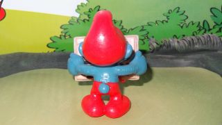 Smurfs Magic Spell Book Papa Smurf Wizard 20174 Vintage Very Rare Figurine 3