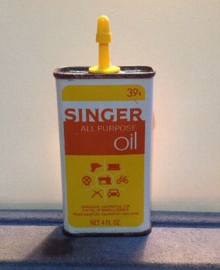 Vintage Singer All Purpose Oil Tin Can Rare 4 Oz