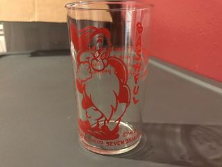 Very Rare Disney Promo Glass - Snow White Bashful Glass - 4 1/2” Tall Red 4