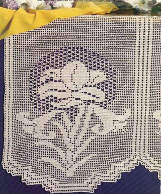 Rare Easter Lilies/crosses Border Panels/doily/crochet Pattern Instructions Only