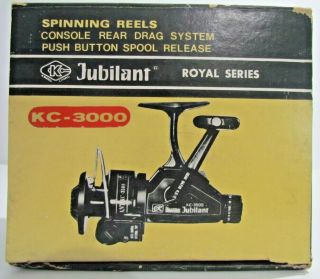Vintage Jubilant Kc - 3000 Spinning Fishing Reel Medium Rare W/orig Box