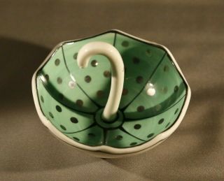 Anthropologie Umbrella Ring Holder Molly Hatch Jewelry Trinket Dish Rare Green