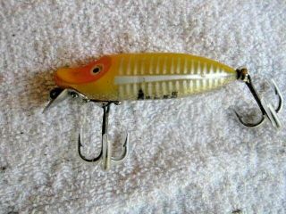 Rare Old Vintage Heddon River Runt Spook Floater Lure Lures Yellow Shore