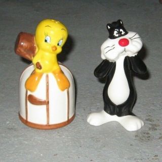 Sylvester & Tweety Bird Looney Tunes Salt Pepper Shaker Rare Collectible Home