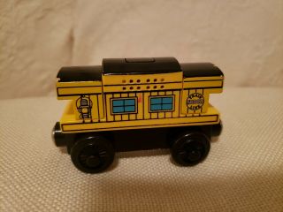 Thomas wooden Railway rare Yellow Musical Caboose comes with fresh battery 2