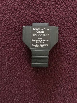 Phantasy Star Online Episode I & Ii Usb Keyboard Adapter For Xbox Rare No Game