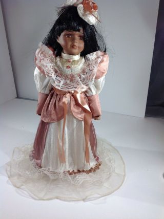 Rare Porcelain Collectible African American Victorian Style Black Doll