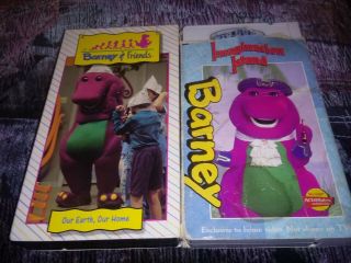 Barney & Friends Our Earth,  Our Home & Imagation Island - 2 Rare.  Vhs 