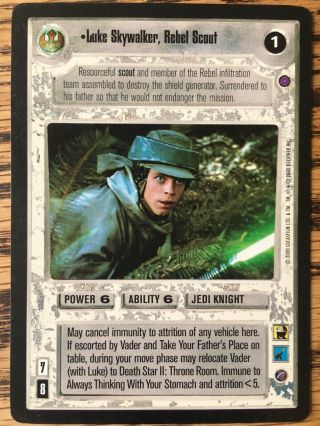 Star Wars Ccg Reflections 2 Ii Luke Skywalker,  Rebel Scout Rare Card