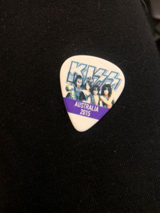 Kiss Australia 2015 Tour Rare Paul Stanley Guitar Pick Signed Rare Starchild Oop