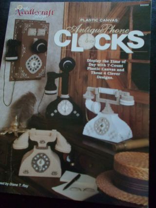 Antique Phone Clocks Plastic Canvas Book - The Needlecraft Shop - 19 Pages Rare
