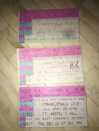 Rare Insane Clown Posse Ticket Stubs 1997 1998