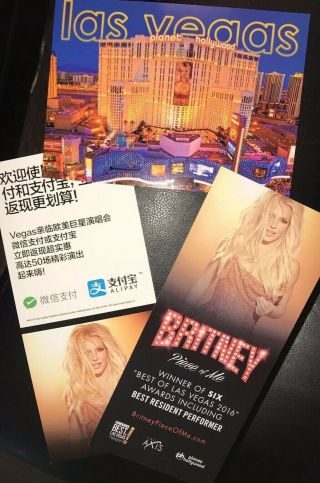 Britney Spears Promo And Post Card Planet Hollywood Piece Of Me Las Vegas Rare