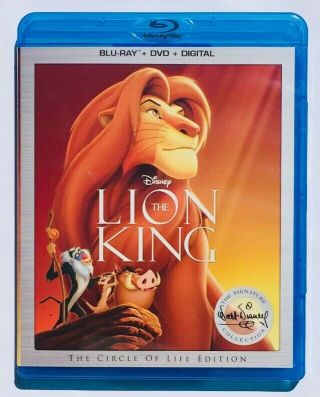 Disney’s The Lion King (1994) Blu - Ray / Dvd Family Classic Complete Vgc Rare
