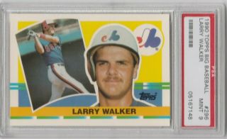 Larry Walker Rookie Card 1990 Topps Big Baseball Rare Rockies Graded Psa 9