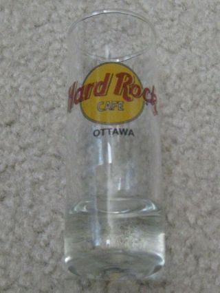 Hard Rock Cafe Tall Shot Glass Ottawa Red Letters Rare