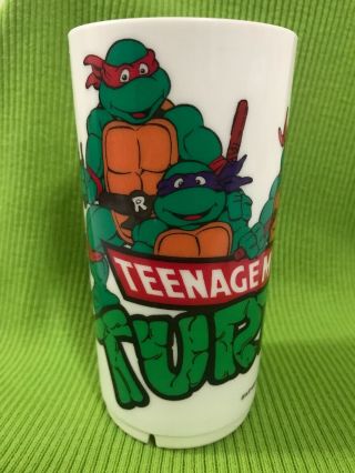 Vintage 1989 Rare Teenage Mutant Ninja Turtles Tmnt Cup 16 Oz Peter Pan Ind.
