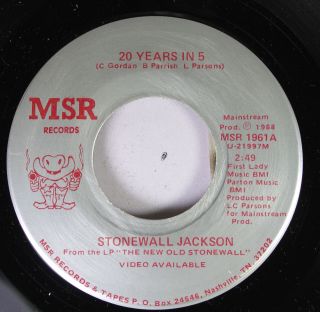 Country Private Rare 45 Stonewall Jackson - 20 Years In 5 / Jesus And My Lady Lo