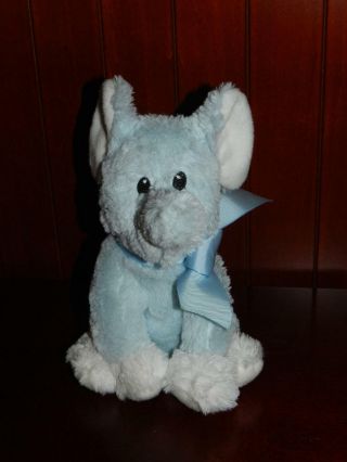 Rare 9 " Animal Adventure Plush Blue Elephant Stuffed Animal Baby Toy 2012 White