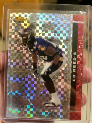 2007 Topps Finest Ed Reed Xfractor Ed 25 - Rare - Baltimore Ravens Hall Of Fame