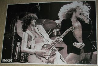 Rare Led Zeppelin 2 - Sided Poster Jimmy Page Robert Plant John Bonham