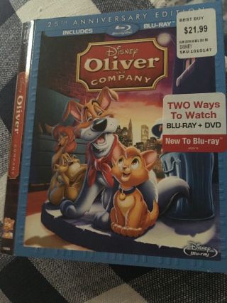 Oliver And Company: 25th Anniversary Disney Rare Oop Slipcover Only No Movie