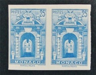 Nystamps French Monaco Stamp 230 Og H Imperf Pair Rare