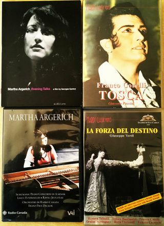 4 Rare Classical Dvds: Argerich,  Corelli,  Puccini,  Verdi.  Opera And Piano