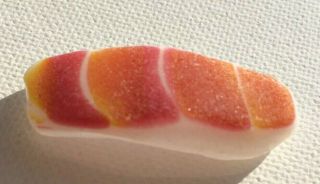 Real Davenport Beach Sea Glass Surf Tumbled Ultra Rare Pink & Orange Nigiri Roll
