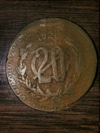 1920 Mexico 20 Centavos - Rare Bronze Coin